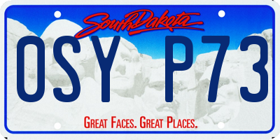 SD license plate 0SYP73