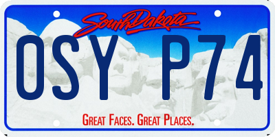 SD license plate 0SYP74