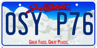 SD license plate 0SYP76