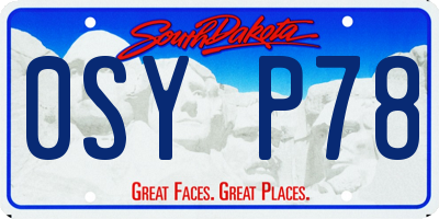 SD license plate 0SYP78