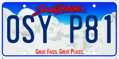 SD license plate 0SYP81