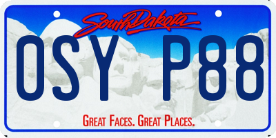 SD license plate 0SYP88