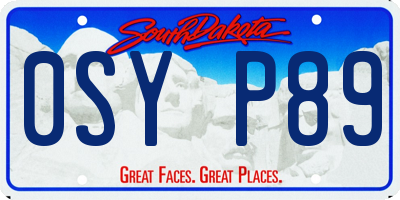SD license plate 0SYP89