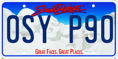 SD license plate 0SYP90