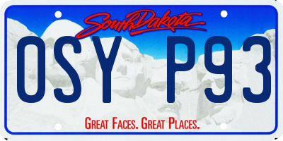 SD license plate 0SYP93