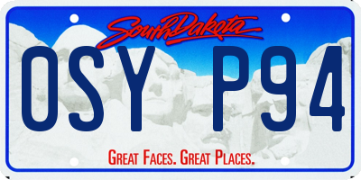 SD license plate 0SYP94