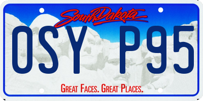 SD license plate 0SYP95