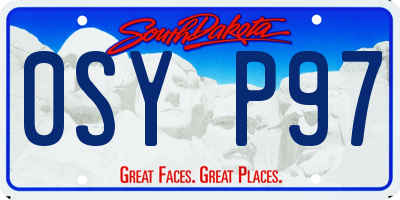 SD license plate 0SYP97