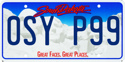 SD license plate 0SYP99