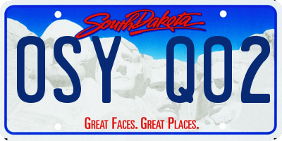 SD license plate 0SYQ02
