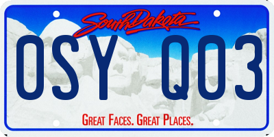 SD license plate 0SYQ03