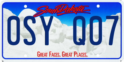 SD license plate 0SYQ07
