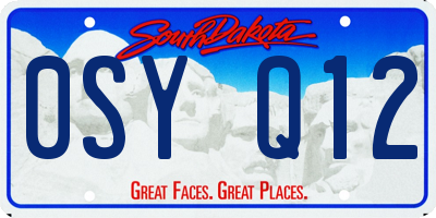 SD license plate 0SYQ12