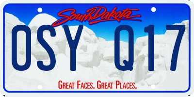 SD license plate 0SYQ17
