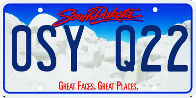 SD license plate 0SYQ22