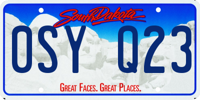 SD license plate 0SYQ23