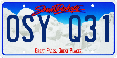 SD license plate 0SYQ31