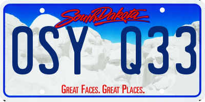 SD license plate 0SYQ33