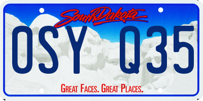 SD license plate 0SYQ35