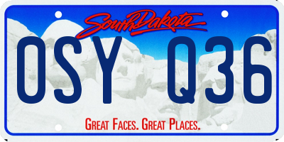 SD license plate 0SYQ36