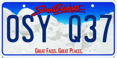 SD license plate 0SYQ37
