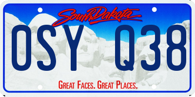 SD license plate 0SYQ38