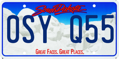 SD license plate 0SYQ55