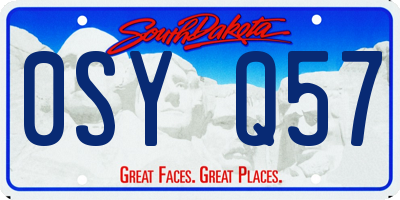 SD license plate 0SYQ57