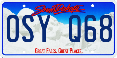 SD license plate 0SYQ68