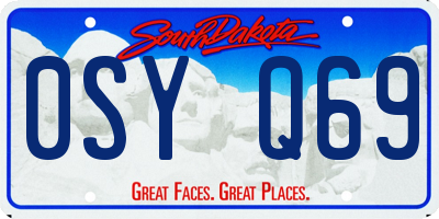 SD license plate 0SYQ69