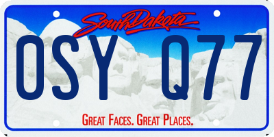SD license plate 0SYQ77