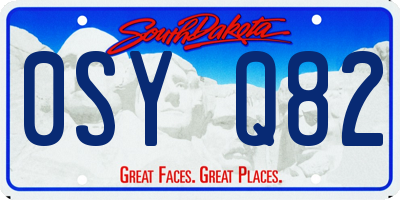 SD license plate 0SYQ82