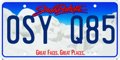 SD license plate 0SYQ85