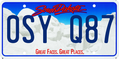 SD license plate 0SYQ87