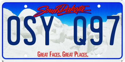 SD license plate 0SYQ97