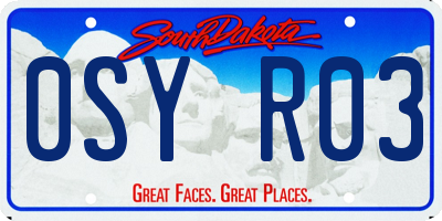 SD license plate 0SYR03