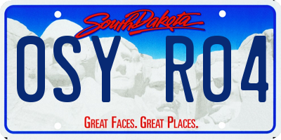 SD license plate 0SYR04