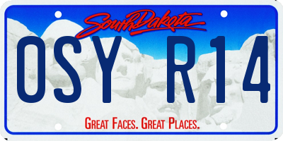 SD license plate 0SYR14