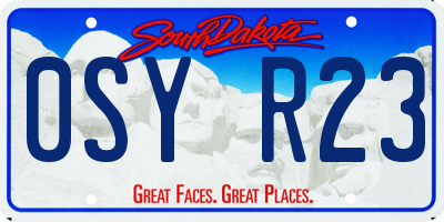 SD license plate 0SYR23