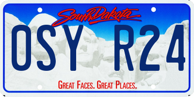 SD license plate 0SYR24