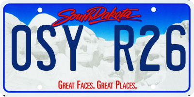 SD license plate 0SYR26