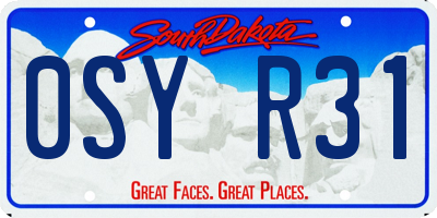 SD license plate 0SYR31