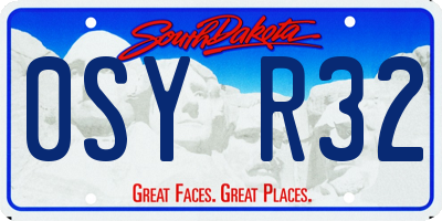 SD license plate 0SYR32