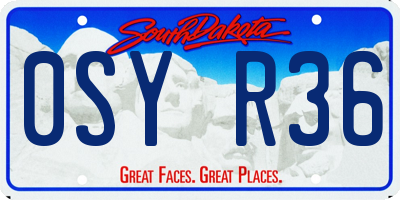 SD license plate 0SYR36