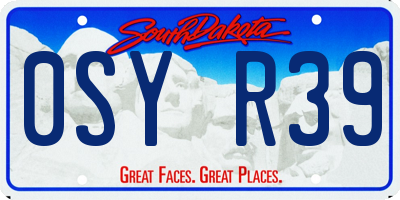 SD license plate 0SYR39