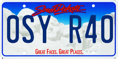 SD license plate 0SYR40