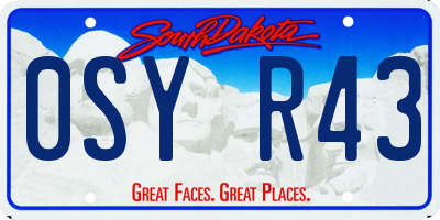 SD license plate 0SYR43