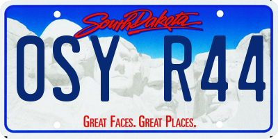 SD license plate 0SYR44