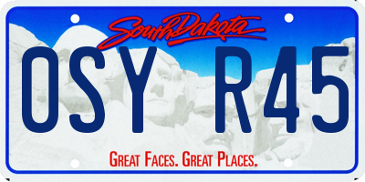 SD license plate 0SYR45