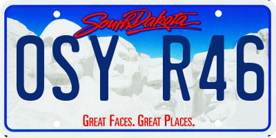 SD license plate 0SYR46